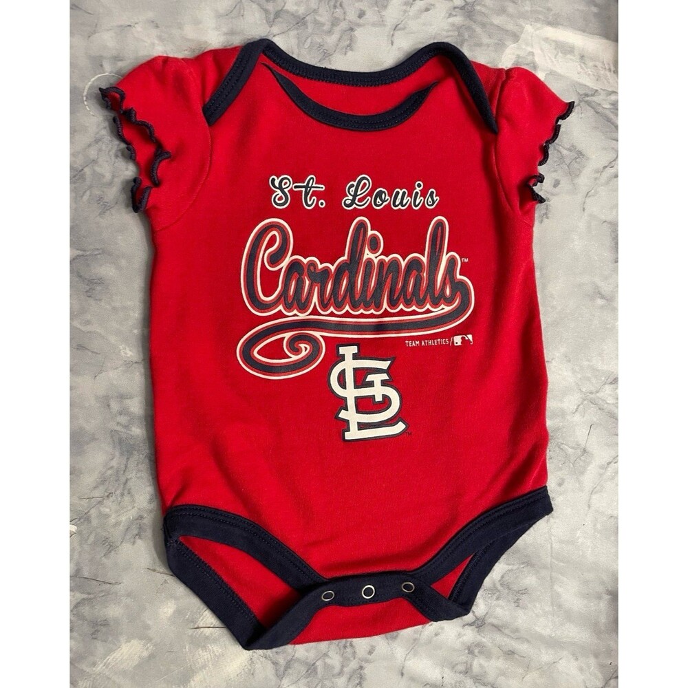 MLB St Louis Cardinals Baseball Baby Girl Onesie Bodysuit Outfit Size 0-3 months